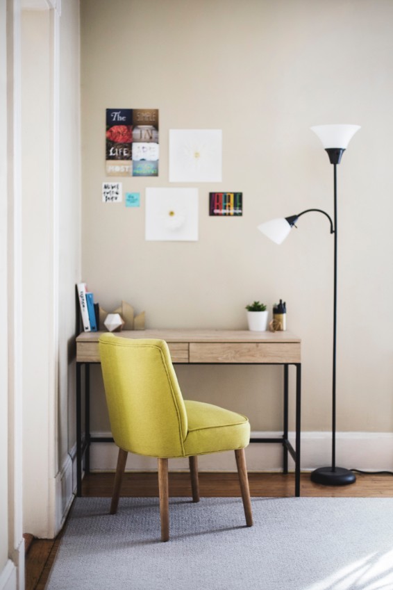 home office beige yellow chair