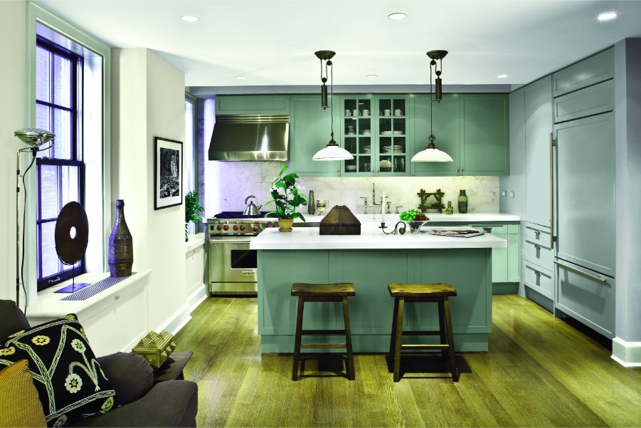 ppg green cabinets kitchen