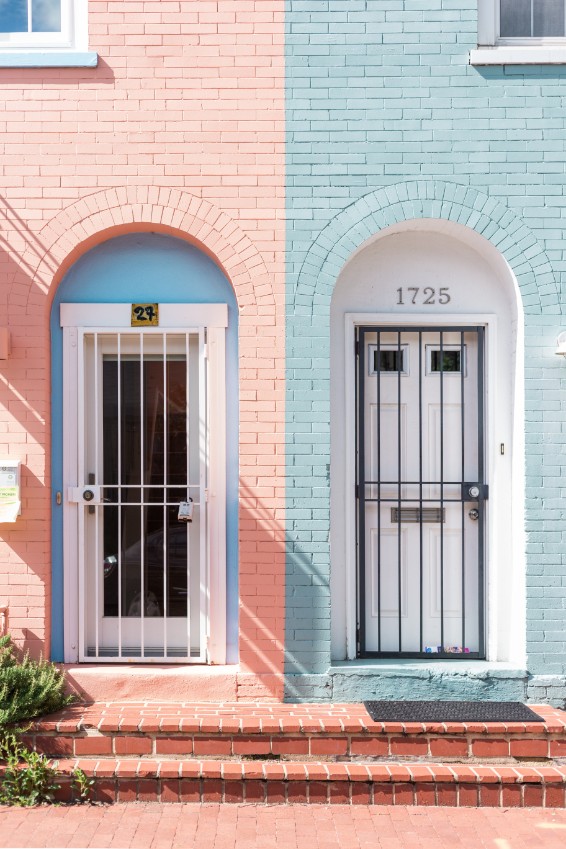 pink and blue exterior