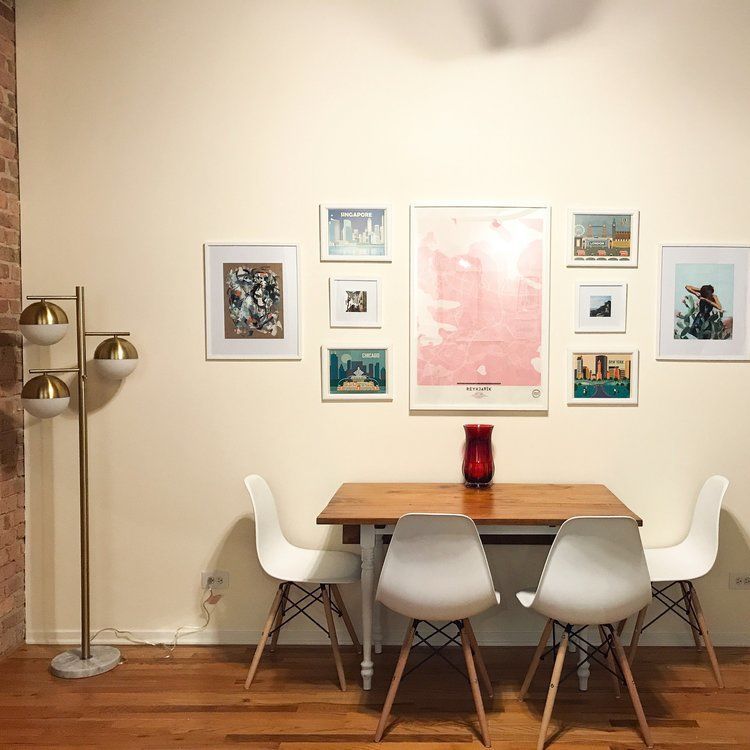 dining nook gallery wall
