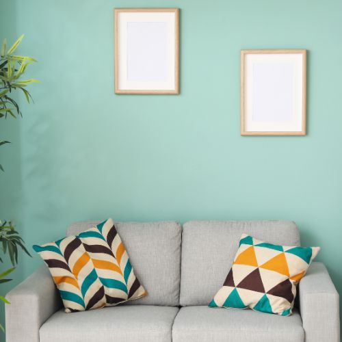 turquoise paint color in living room