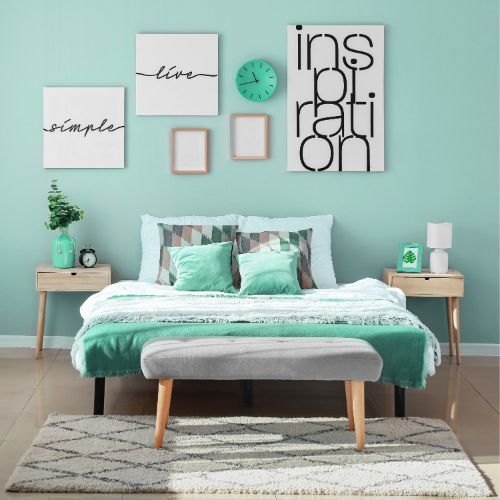 turquoise paint color in bedroom