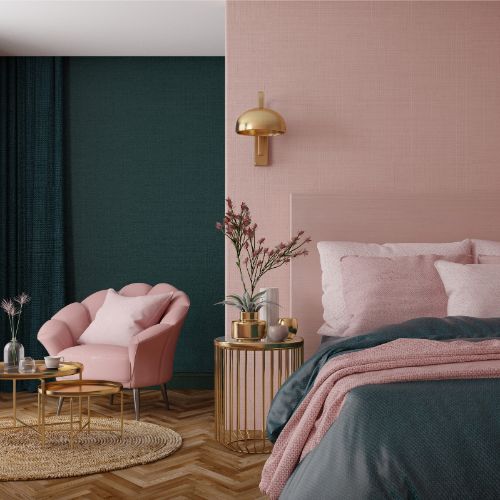 modern pink paint color in bedroom