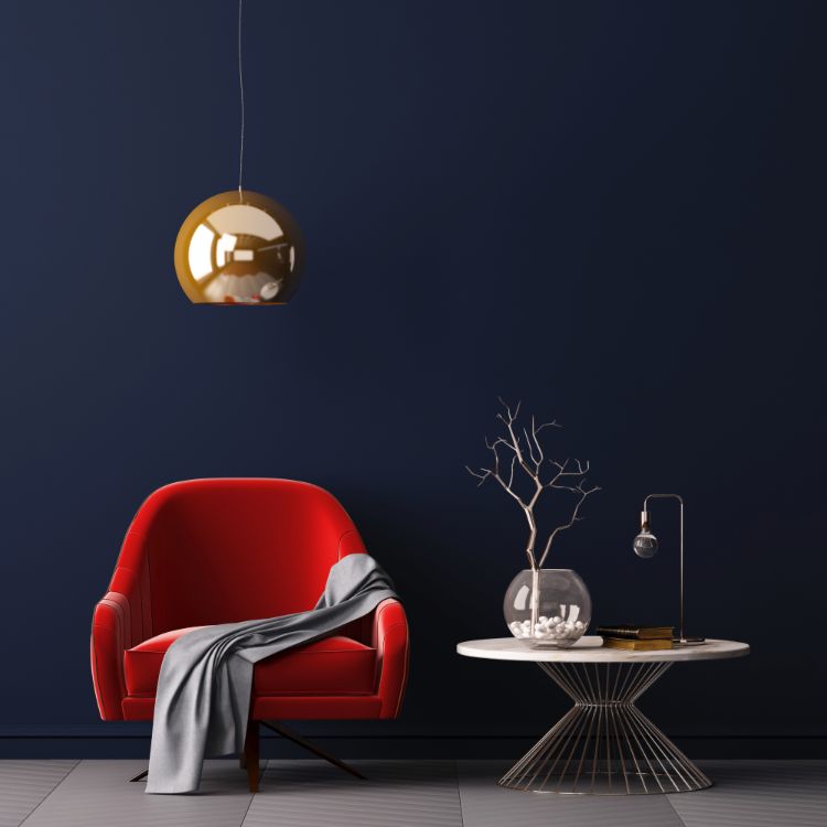 deep navy blue wall