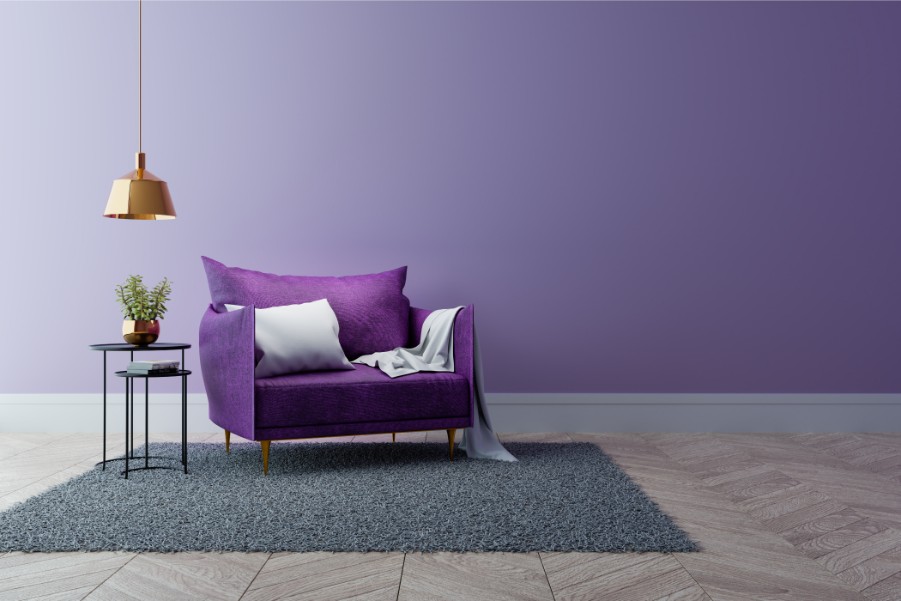 ombre purple accent wall