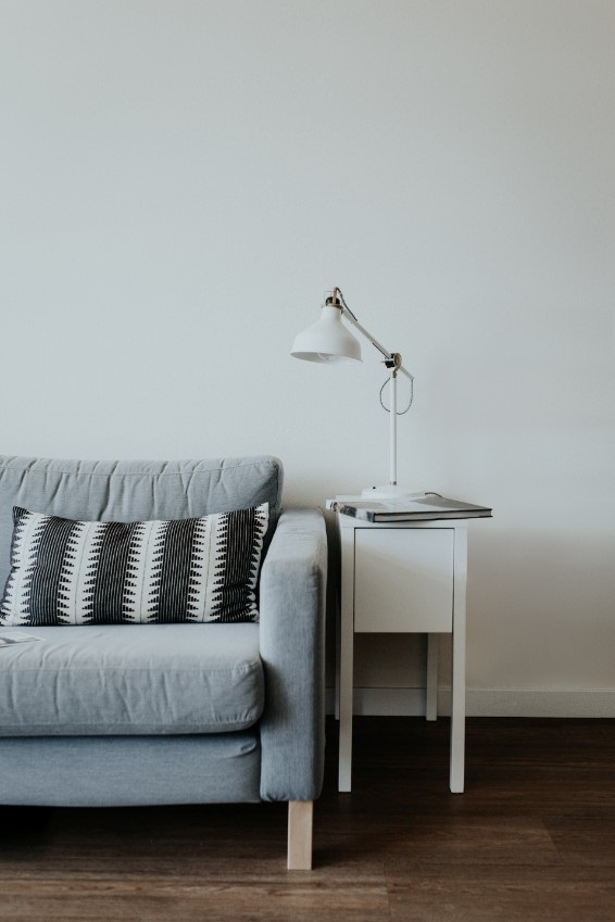 minimal white living room