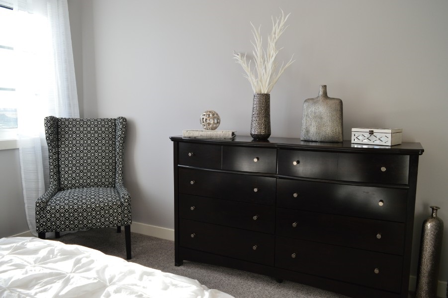 gray bedroom black furniture