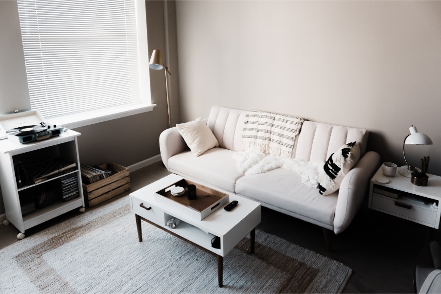 gray modern apartment living