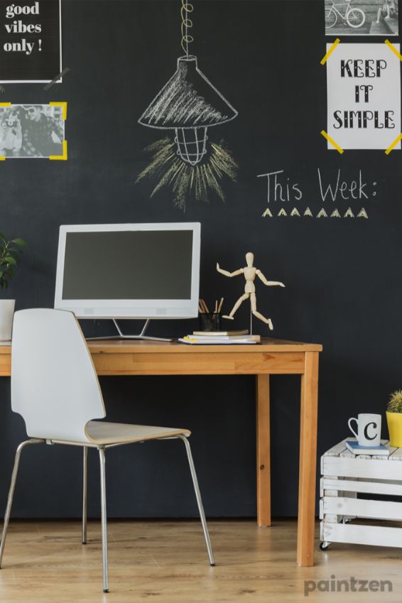 chalkboard wall home office