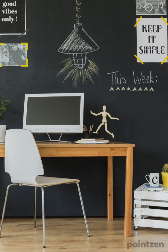 chalkboard wall home office