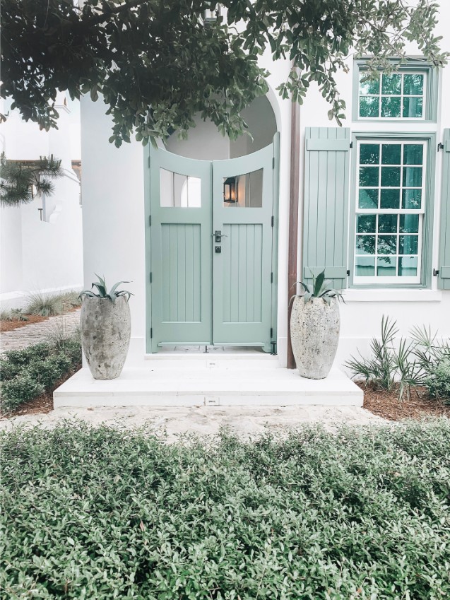 exterior mint green door