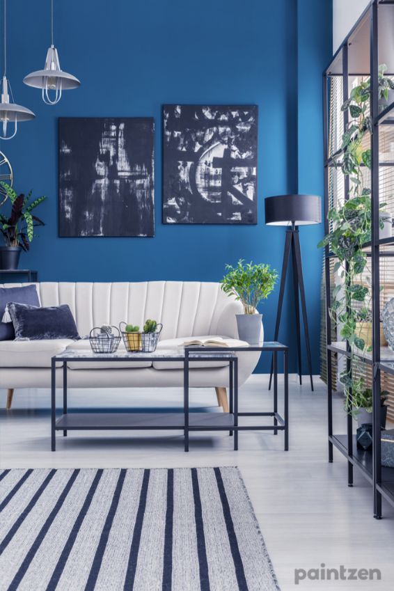 update living room blue paint