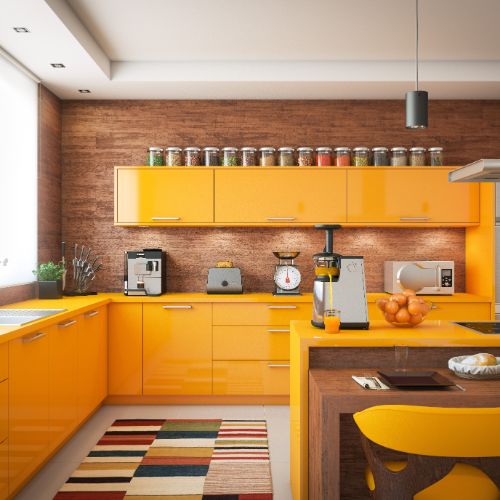 citrus orange paint colors for kitchen