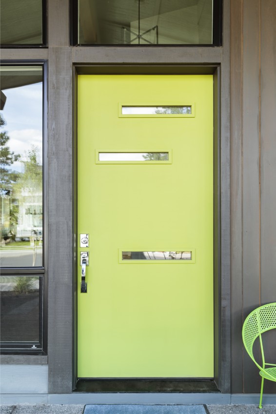 avacado green front door