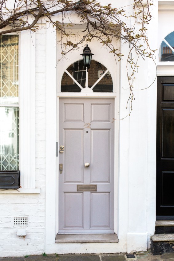 soft purple front door