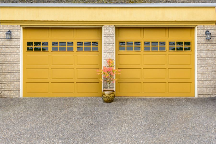 yellow garage door