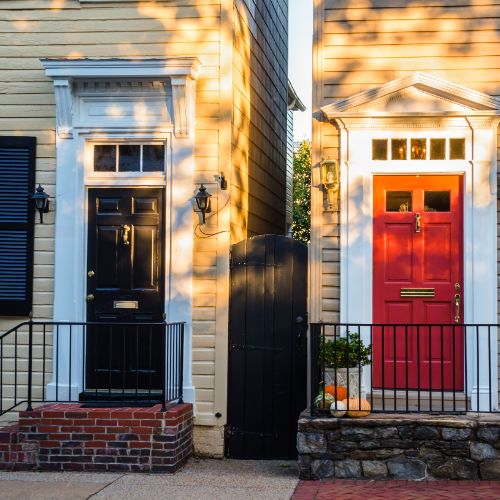 black and red front doors