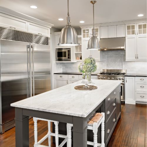 charcoal gray kitchen island