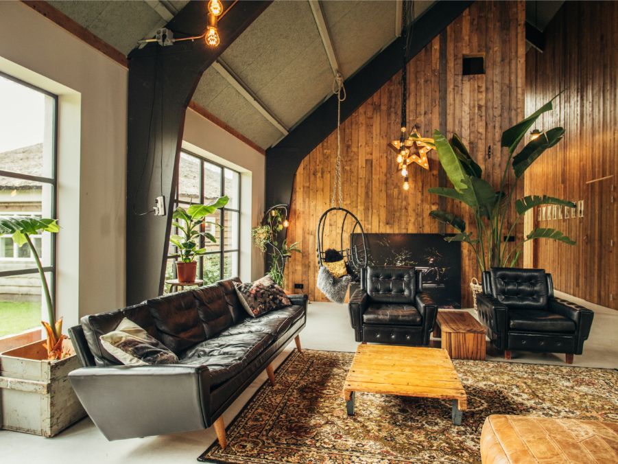 midcentury danish loft living room