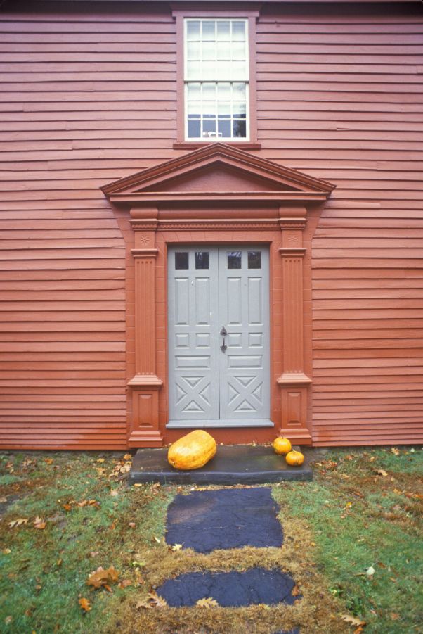 burnt orange colonial house