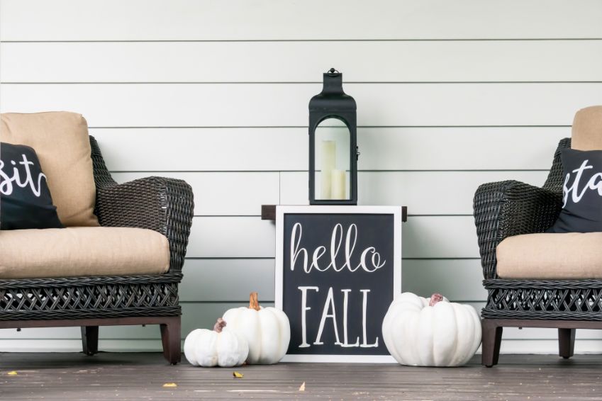 chalk paint on front porch