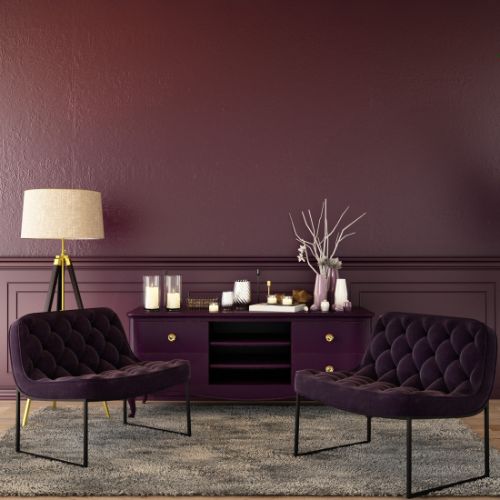 purple sitting area