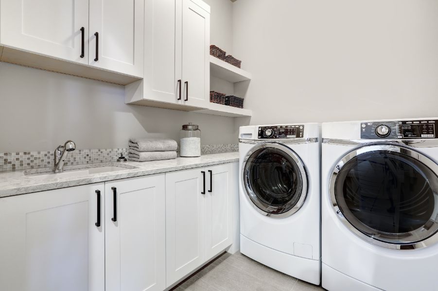 beige laundry room