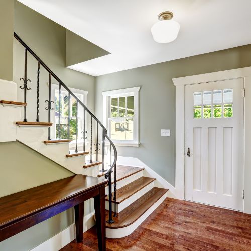 olive green paint color for entry way