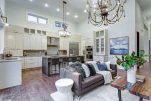 Incredible light and airy living room with high ceiling in a new construction home.